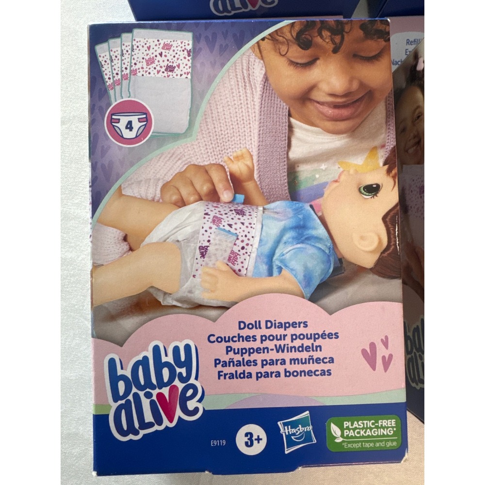 Baby Alive Doll Diapers Refill 6 Packs 24 Count Total Hasbro E9119 NEW